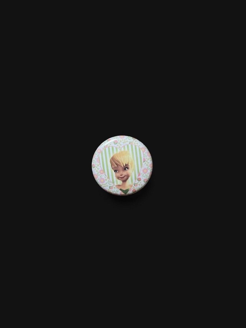Tinkerbell heart button pin